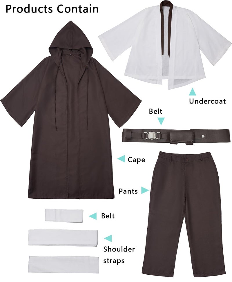 Cosplaysky Kids Cosplay Outfit Costume Cloak Robe Tunic Hooded Uniform Black and Brown Halloween - Image 2